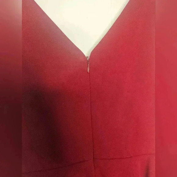 LULUS Burgundy Darling Delight Skater Mini Dress V neck Sleeveless Lined S EUC - Picture 5 of 12